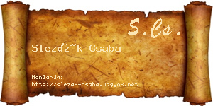 Slezák Csaba névjegykártya